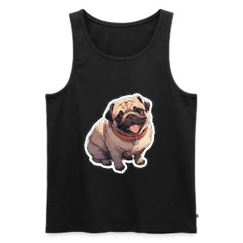 Mops Mops Hund Mops Geschenke Mops Liebhaber - Männer Premium Bio Tank Top - Schwarz - Vorne - AI Model Male 178 light (178cm)