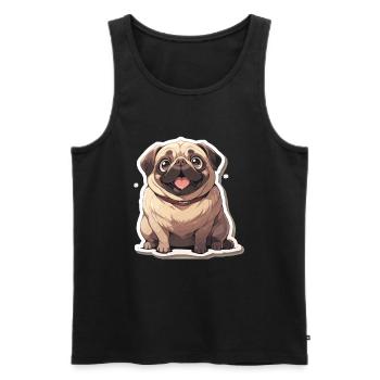 Mops Mops Hund Mops Geschenke Mops Liebhaber - Männer Premium Bio Tank Top - Schwarz - Vorne - AI Model Male 178 light (178cm)
