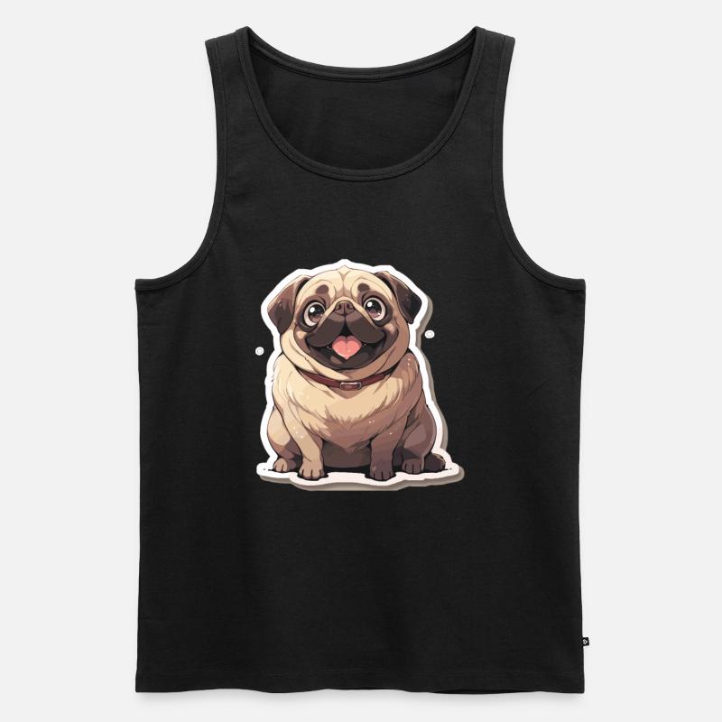 Mops Mops Hund Mops Geschenke Mops Liebhaber - Männer Premium Bio Tank Top - Schwarz