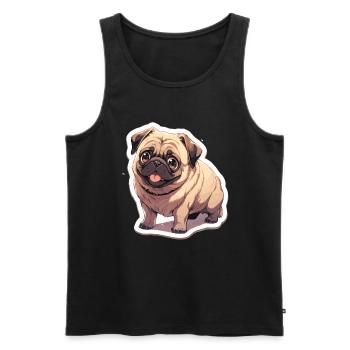 Pug Pug Dog Pug Gifts Pug Lovers - Men's Premium Organic Tank Top - black - Front - AI Model Male 178 light (178cm)