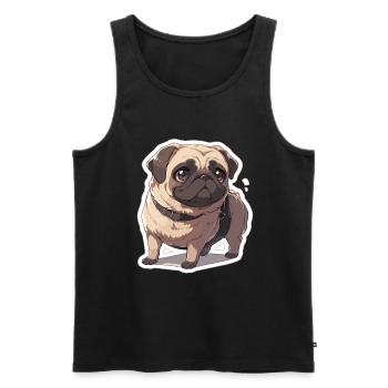 Mops Mops Hund Mops Geschenke Mops Liebhaber - Männer Premium Bio Tank Top - Schwarz - Vorne - AI Model Male 178 light (178cm)