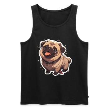 Pug Pug Dog Pug Gifts Pug Lovers - Men's Premium Organic Tank Top - black - Front - AI Model Male 178 light (178cm)