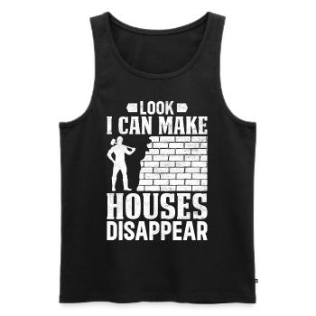 Fun day of house demolition - Men's Premium Organic Tank Top - black - Front - Michal (187cm)