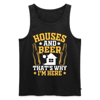 Lustiger Tag des Hausabrisses - Männer Premium Bio Tank Top - Schwarz - Vorne - Michal (187cm)