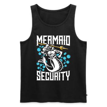 Mermaid Security Meerjungfrau - Débardeur bio Premium Homme - noir - Devant - AI Model Male 178 light (178cm)