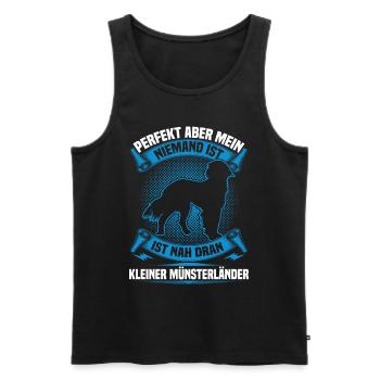 Kleiner Münsterländer ist nicht perfekt - Männer Premium Bio Tank Top - Schwarz - Vorne - AI Model Male 178 light (178cm)
