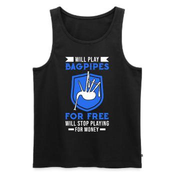 Bagpipes Money Bagpipers - Men's Premium Organic Tank Top - black - Front - AI Model Male 178 light (178cm)