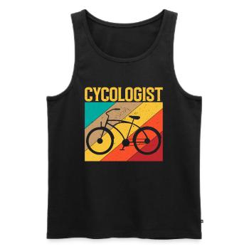 Radfahrer Biker MTB: Stilvolles Retro-Design - Männer Premium Bio Tank Top - Schwarz - Vorne - Michal (187cm)