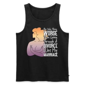 Happy Divorce Party The Only Thing - Männer Premium Bio Tank Top - Schwarz - Vorne - Michal (187cm)