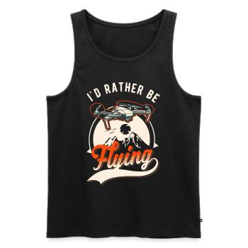 I'd rather be flying drone drone pilot - Men's Premium Organic Tank Top - black - Front - Michal (187cm)