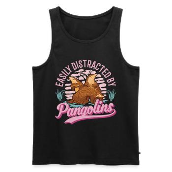 Easily distracted by Pangolins - Men's Premium Organic Tank Top - black - Front - Michal (187cm)
