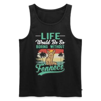 Fennek Geschenk Fennec Wüstenfuchs - Männer Premium Bio Tank Top - Schwarz - Vorne - Michal (187cm)