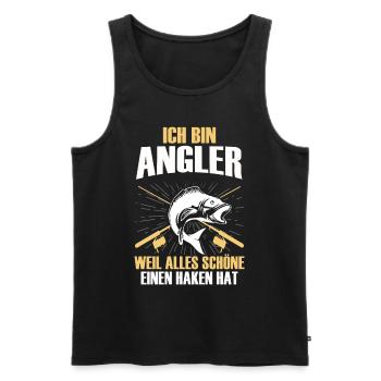 Angeln Fishing Fisher Angelrute Karpfen Rute Fisch - Männer Premium Bio Tank Top - Schwarz - Vorne - AI Model Male 178 light (178cm)