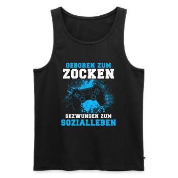 Zocker Geschenk Junge Gamer Controller Zocken - Männer Premium Bio Tank Top - Schwarz - Vorne - AI Model Male 178 light (178cm)