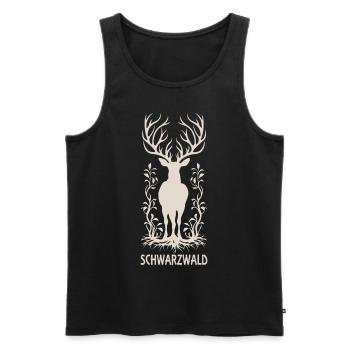 Schwarzwald Hirsch Jäger Heimat Urlaub - Männer Premium Bio Tank Top - Schwarz - Vorne - Michal (187cm)