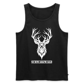 Schwarzwald Hirsch Jäger Heimat Urlaub - Männer Premium Bio Tank Top - Schwarz - Vorne - Michal (187cm)