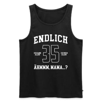 Endlich 35 Ich Kann Alles Ich Weiß Alles - Männer Premium Bio Tank Top - Schwarz - Vorne - Michal (187cm)