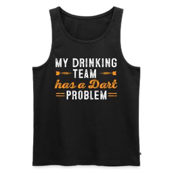 Darts My drinking team has a darts problem - Men's Premium Organic Tank Top - black - Front - AI Model Male 178 light (178cm)