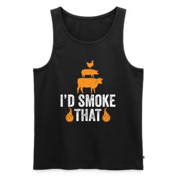 Barbeque I'd Smoke That Smoke Gegrillt - Männer Premium Bio Tank Top - Schwarz - Vorne - AI Model Male 178 light (178cm)
