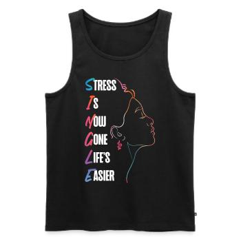 Le stress de la fête de divorce heureuse est maintenant - Débardeur bio Premium Homme - noir - Devant - Michal (187cm)