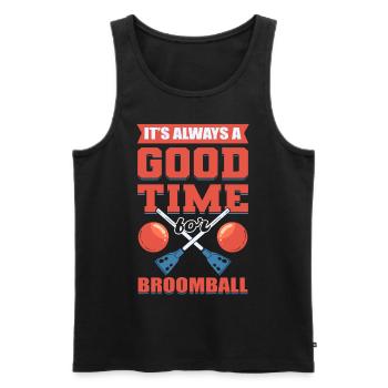 C’est toujours un bon moment pour le ballon-balai - Débardeur bio Premium Homme - noir - Devant - Michal (187cm)
