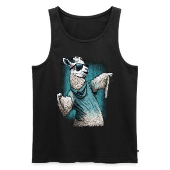Llama Alpaca Animal Gift Idea - Men's Premium Organic Tank Top - black - Front - Michal (187cm)