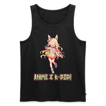 Anime and K-Pop Korean Pop Music Kpop - Men's Premium Organic Tank Top - black - Front - Michal (187cm)