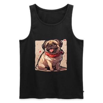 Mops Mops Hund Mops Geschenke Mops Liebhaber - Männer Premium Bio Tank Top - Schwarz - Vorne - AI Model Male 178 light (178cm)