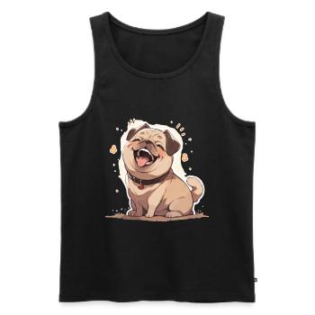 Mops Mops Hund Mops Geschenke Mops Liebhaber - Männer Premium Bio Tank Top - Schwarz - Vorne - AI Model Male 178 light (178cm)