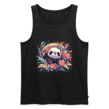 Panda Panda Bear Panda Baby Pandas - Men's Premium Organic Tank Top - black - Front - AI Model Male 178 light (178cm)