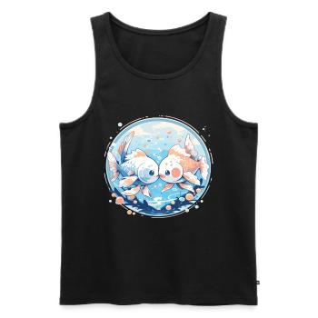Goldfische - Männer Premium Bio Tank Top - Schwarz - Vorne - Michal (187cm)
