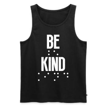 Seien Sie Freundlich In Braille-punkten Für - Männer Premium Bio Tank Top - Schwarz - Vorne - AI Model Male 178 light (178cm)