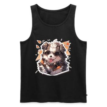 Chiens Chien Propriétaire Chien Amoureux Animal - Débardeur bio Premium Homme - noir - Devant - AI Model Male 178 light (178cm)