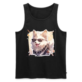 Chiens Chien Propriétaire Chien Amoureux Animal - Débardeur bio Premium Homme - noir - Devant - AI Model Male 178 light (178cm)