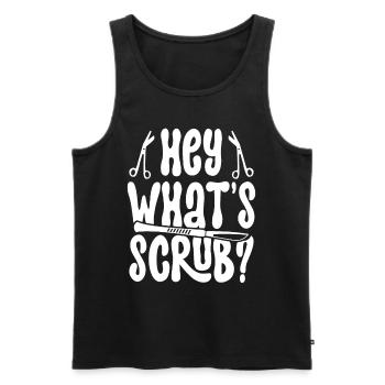 Chirurgischer Assistent Hey What's Scrub? - Männer Premium Bio Tank Top - Schwarz - Vorne - AI Model Male 178 light (178cm)