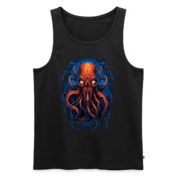 Alien Skull Octopus Squid Animal Creature - Men's Premium Organic Tank Top - black - Front - AI Model Male 178 light (178cm)