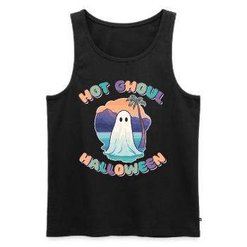 Groovy Ghost Palm Beach Hot Ghoul Halloween - Men's Premium Organic Tank Top - black - Front - Michal (187cm)