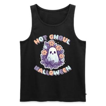 Groovy Ghost Flowers Hot Ghoul Halloween - Men's Premium Organic Tank Top - black - Front - Michal (187cm)