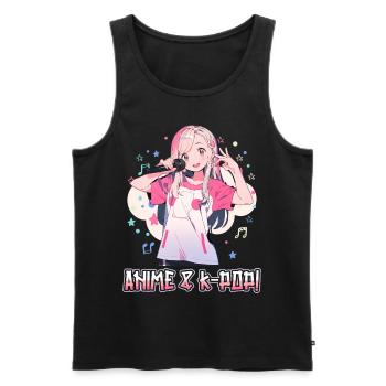 Anime and K-Pop Korean Pop Music Kpop - Men's Premium Organic Tank Top - black - Front - Michal (187cm)