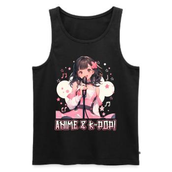 Anime and K-Pop Korean Pop Music Kpop - Men's Premium Organic Tank Top - black - Front - Michal (187cm)
