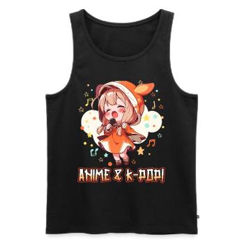 Anime and K-Pop Korean Pop Music Kpop - Men's Premium Organic Tank Top - black - Front - Michal (187cm)