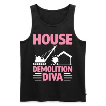 Funny Day Wrecking Ball Crane - Men's Premium Organic Tank Top - black - Front - AI Model Male 178 light (178cm)