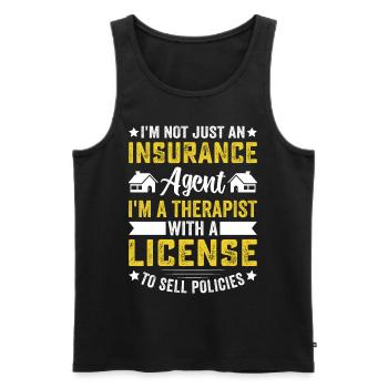 Komischer Broker - Männer Premium Bio Tank Top - Schwarz - Vorne - AI Model Male 178 light (178cm)