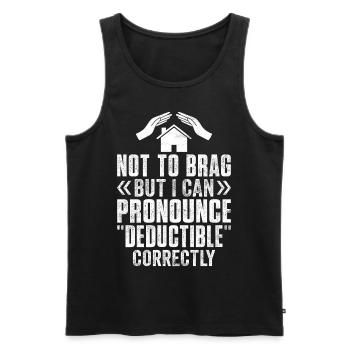 Funny insurance broker - Men's Premium Organic Tank Top - black - Front - Michal (187cm)