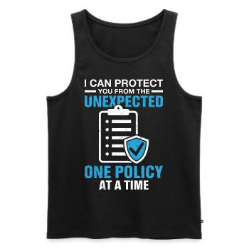 Funny insurance broker - Men's Premium Organic Tank Top - black - Front - Michal (187cm)
