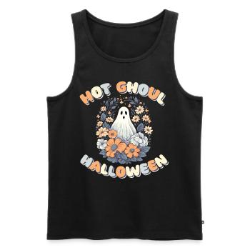 Groovy Ghost Flowers Hot Ghoul Halloween - Men's Premium Organic Tank Top - black - Front - Michal (187cm)