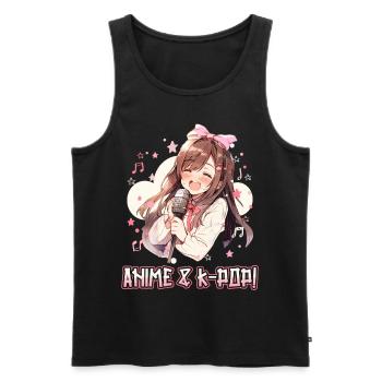 Anime and K-Pop Korean Pop Music Kpop - Men's Premium Organic Tank Top - black - Front - Michal (187cm)