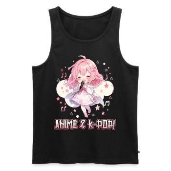 Anime and K-Pop Korean Pop Music Kpop - Men's Premium Organic Tank Top - black - Front - Michal (187cm)