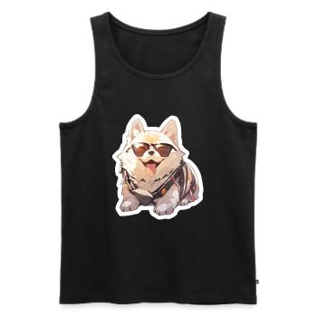 Chiens Chien Propriétaire Chien Amoureux Animal - Débardeur bio Premium Homme - noir - Devant - AI Model Male 178 light (178cm)