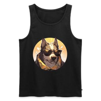 Chiens Chien Propriétaire Chien Amoureux Animal - Débardeur bio Premium Homme - noir - Devant - AI Model Male 178 light (178cm)